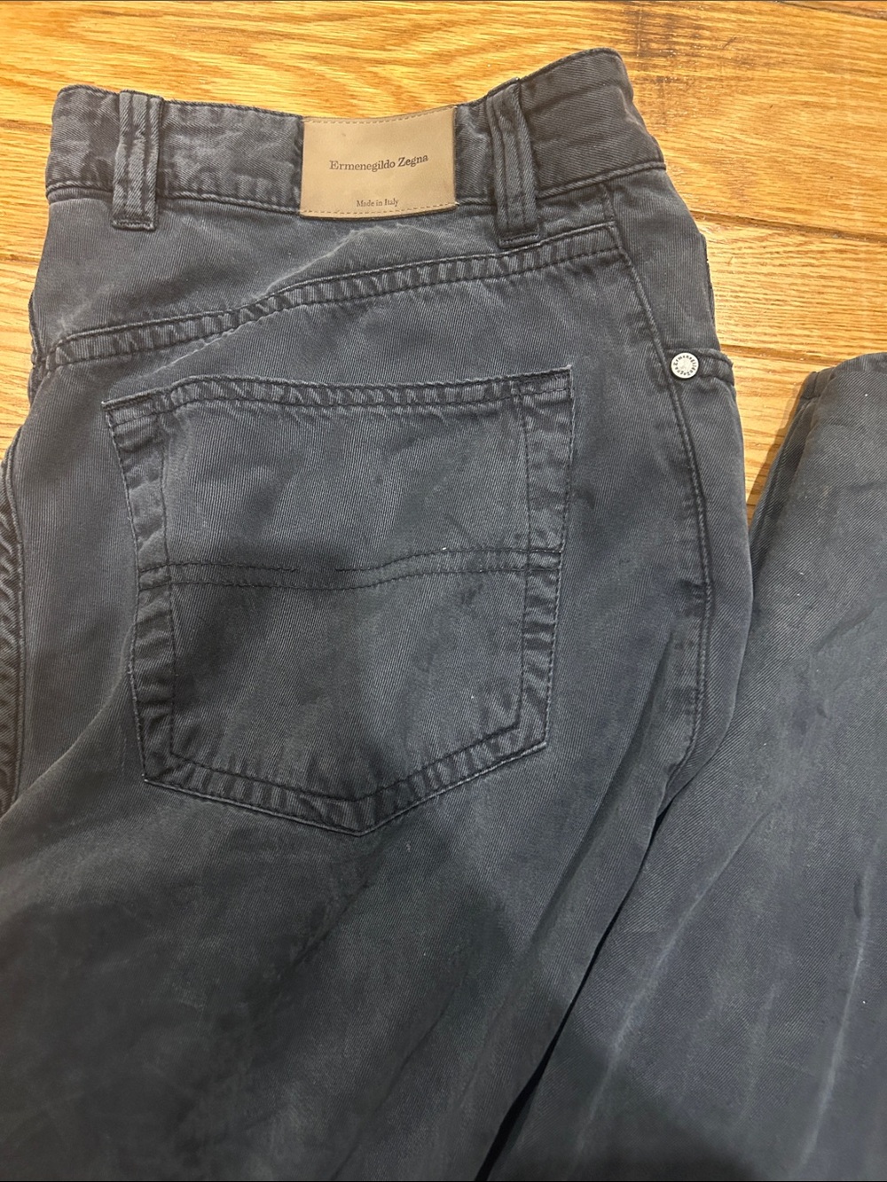 Ermenegildo Zegna Men's Charcoal Relaxed Jeans